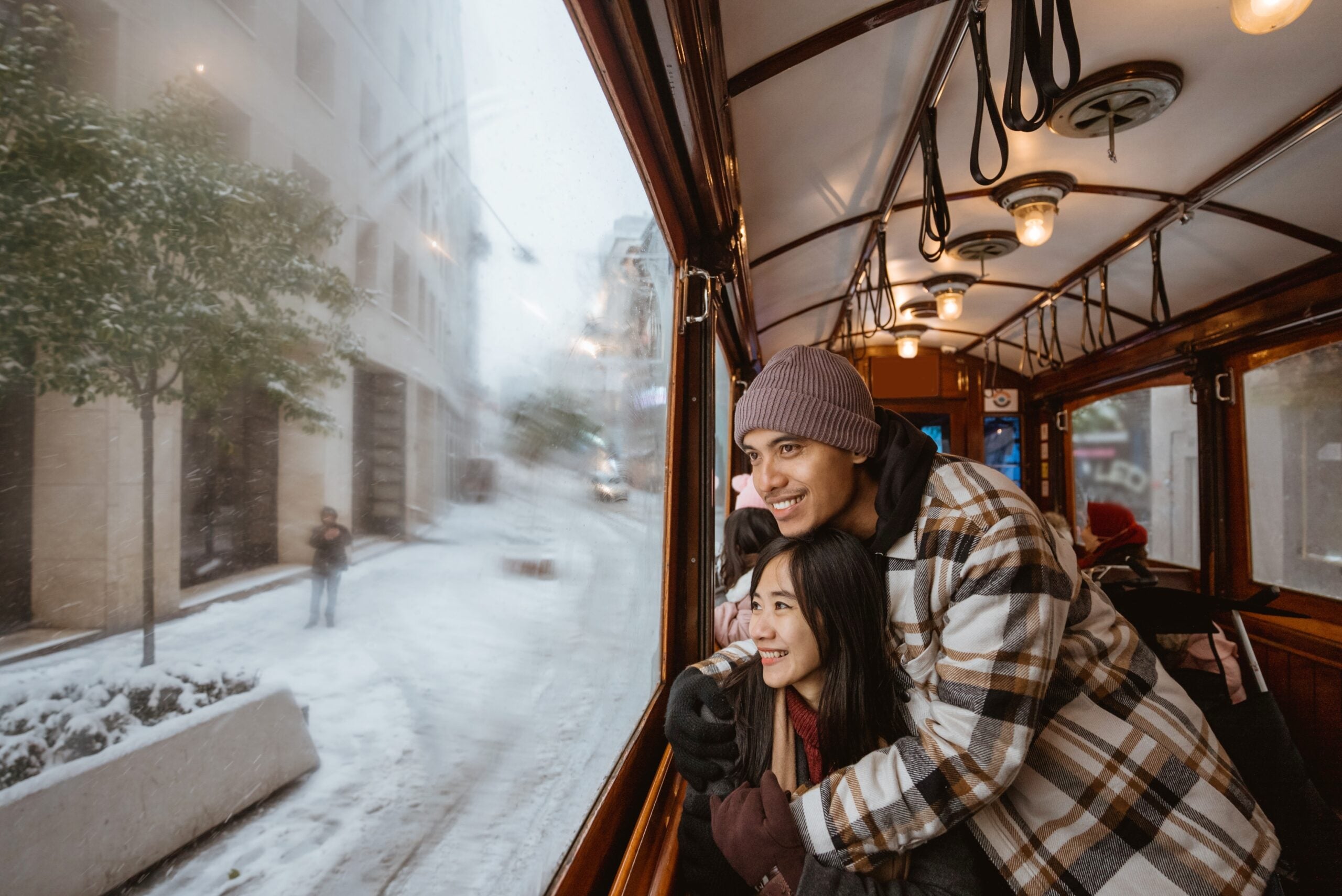 Portrait,Of,Young,Asian,Man,And,Woman,Looking,At,The